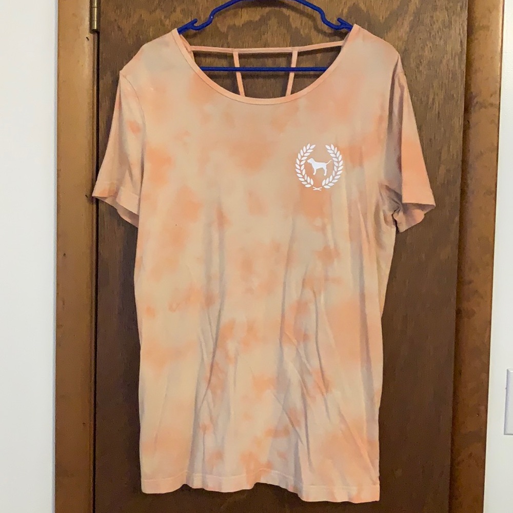 Orange tie dye active shirt